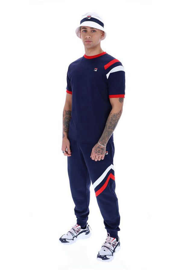 Camisetas Fila Homem Azul Marinho - Fila Roger Raglan Sleeve Loja Online Portugal,CARE-56314